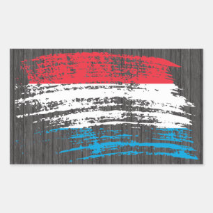 Pegatina Rectangular Diseño de la bandera de Luxemburgo de Guay