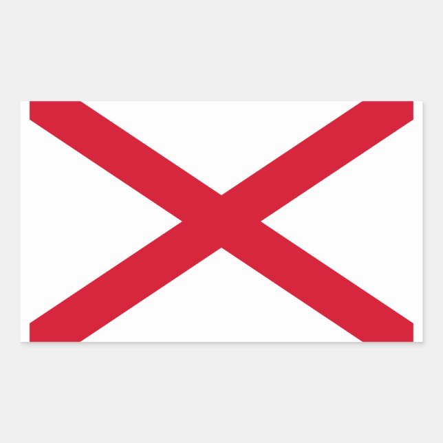 Pegatina Rectangular Diseño de la bandera del estado de Alabama (Anverso)