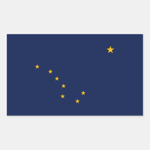 Pegatina Rectangular Diseño de la bandera del estado de Alaska