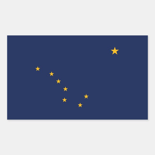 Pegatina Rectangular Diseño de la bandera del estado de Alaska (Anverso)