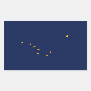 Pegatina Rectangular Diseño de la bandera del estado de Alaska