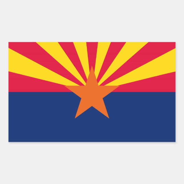 Pegatina Rectangular Diseño de la bandera del estado de Arizona (Anverso)