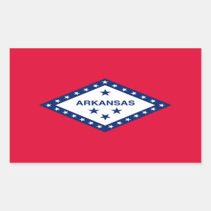 Pegatina Rectangular Diseño de la bandera del estado de Arkansas