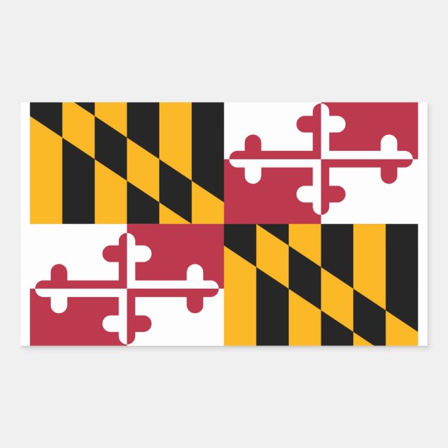 Pegatina Rectangular Diseño de la bandera del estado de Maryland (Anverso)
