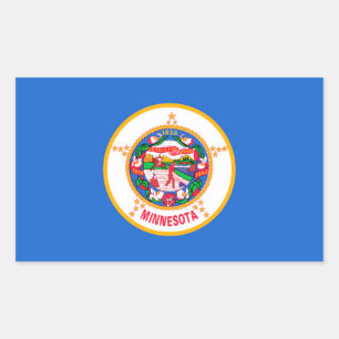 Pegatina Rectangular Diseño de la bandera del estado de Minnesota