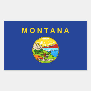 Pegatina Rectangular Diseño de la bandera del estado de Montana