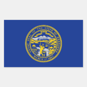 Pegatina Rectangular Diseño de la bandera del estado de Nebraska