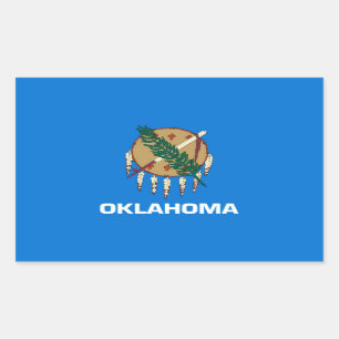 Pegatina Rectangular Diseño de la bandera del estado de Oklahoma