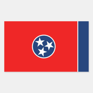 Pegatina Rectangular Diseño de la bandera del estado de Tennessee