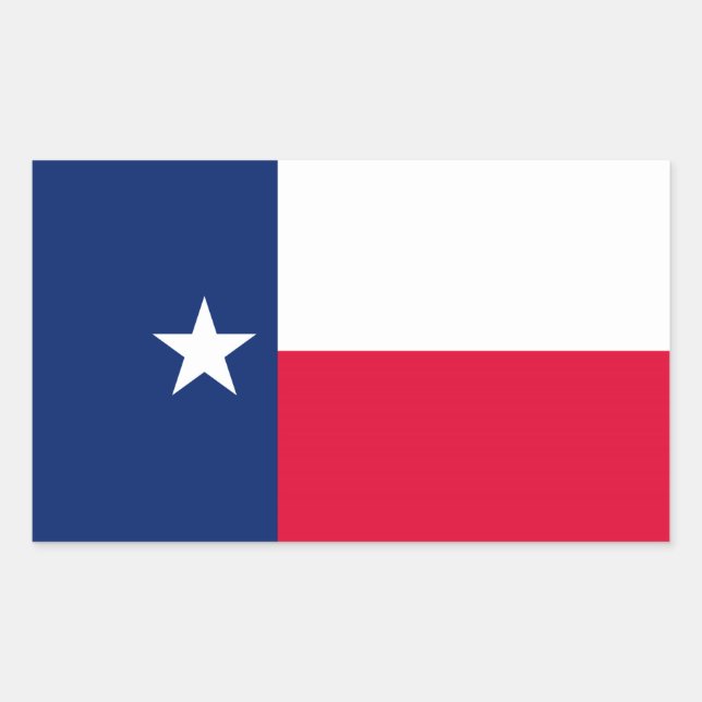 Pegatina Rectangular Diseño de la bandera del estado de Texas (Anverso)