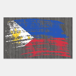 Pegatina Rectangular Diseño de la bandera filipina de Guay