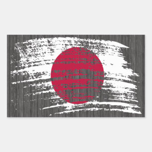 Pegatina Rectangular Diseño de la bandera japonesa de Guay