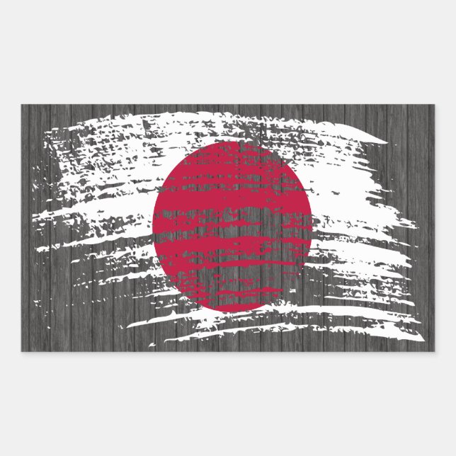 Pegatina Rectangular Diseño de la bandera japonesa de Guay (Anverso)