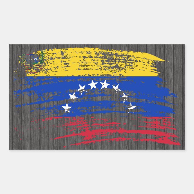 Pegatina Rectangular Diseño de la bandera venezolana de Guay (Anverso)