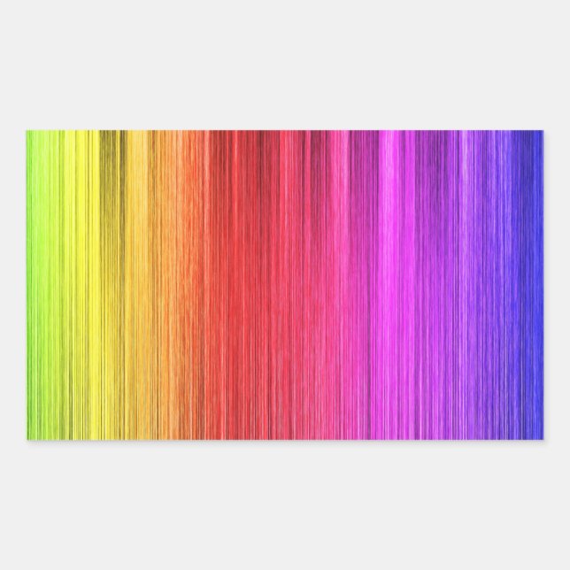 Pegatina Rectangular Diseño de la cortina arcoiris (Anverso)