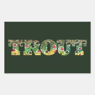 Pegatina Rectangular Diseño de la piel de trucha marrón