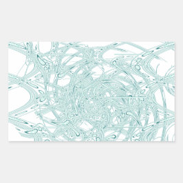 Pegatina Rectangular Diseño de luz verde en blanco