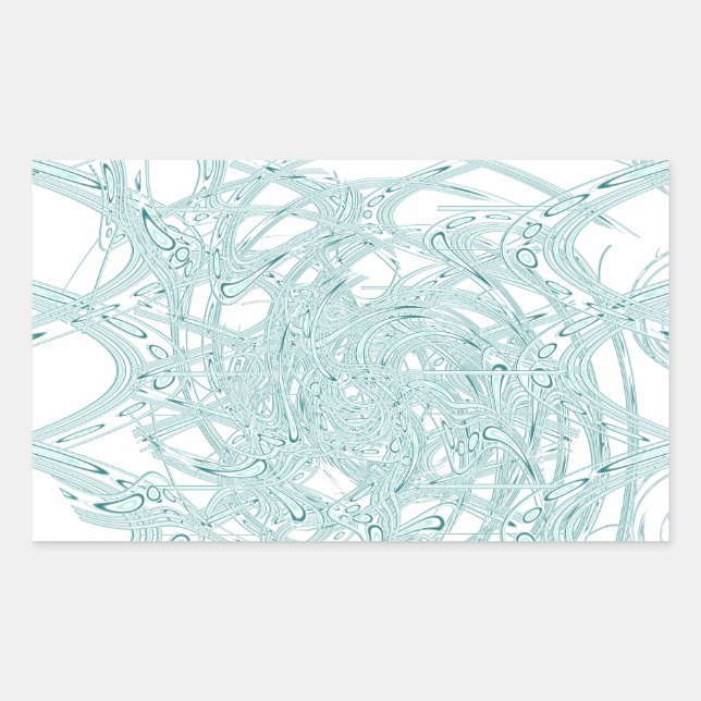 Pegatina Rectangular Diseño de luz verde en blanco (Anverso)