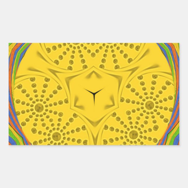 Pegatina Rectangular Diseño de marco de verificación para la impresión  (Anverso)