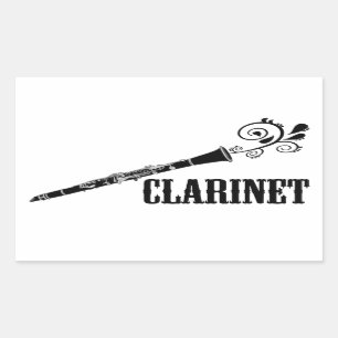 Pegatina Rectangular Diseño de muelles de vectores Clarinet