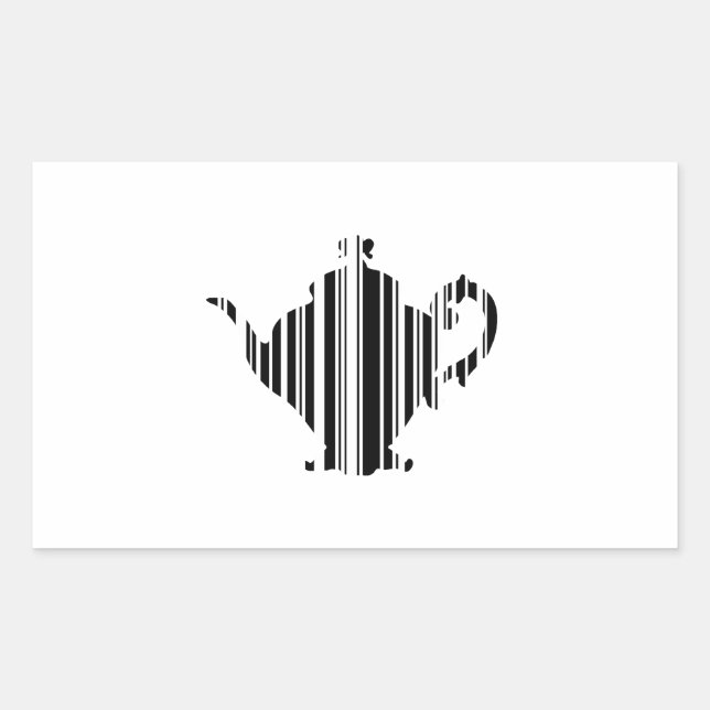 Pegatina Rectangular Diseño de patrón de código de barras teapot (Anverso)