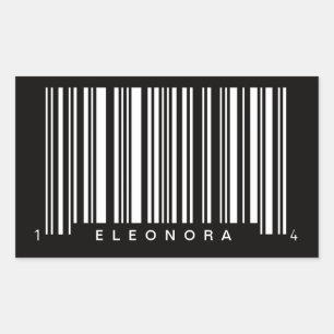 Pegatina Rectangular diseño de rayas de código de barras personalizado