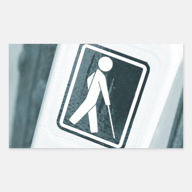 Pegatina Rectangular Diseño de señas ciegas (Anverso)