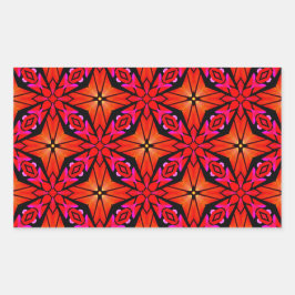 Pegatina Rectangular Diseño de Starburst Rojo