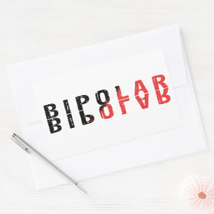 Pegatina Rectangular Diseño de texto bipolar