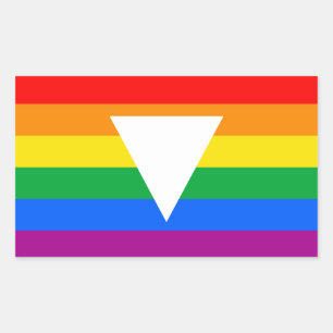 Pegatina Rectangular Diseño de triángulo del orgullo gay