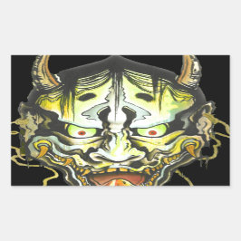 Pegatina Rectangular Diseño del demonio Oni