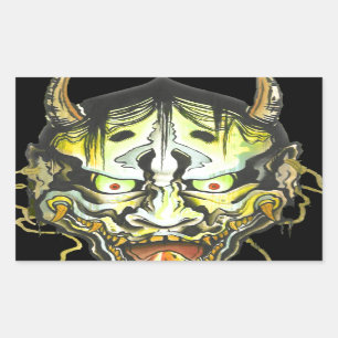 Pegatina Rectangular Diseño del demonio Oni