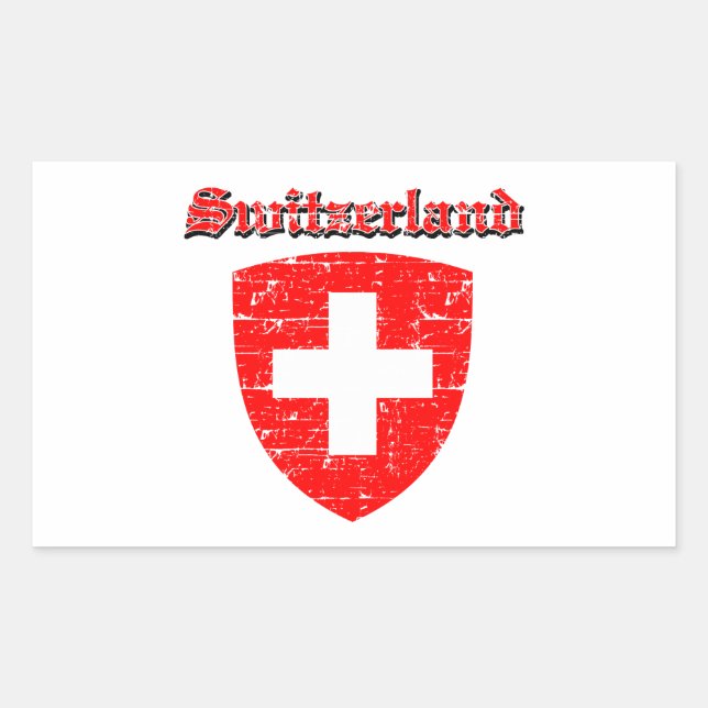 Pegatina Rectangular Diseño del escudo de armas de Suiza (Anverso)
