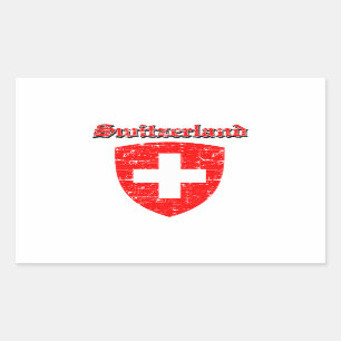 Pegatina Rectangular Diseño del escudo de armas de Suiza