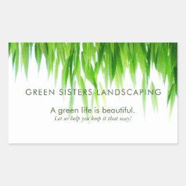 Pegatina Rectangular Diseño ecológico de hojas verdes