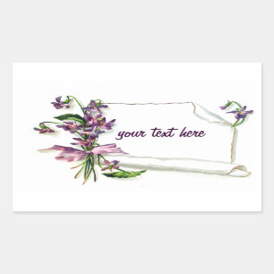 Pegatina Rectangular Diseño floral primaveral personalizado
