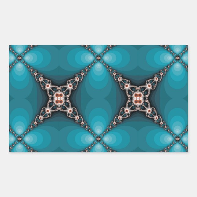 Pegatina Rectangular Diseño fractal de Ocean X (Anverso)