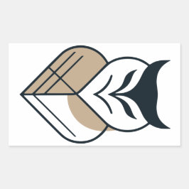 Pegatina Rectangular Diseño geométrico del logotipo OWL