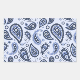Pegatina Rectangular Diseño Intrincado de Estampado Floral Paisley