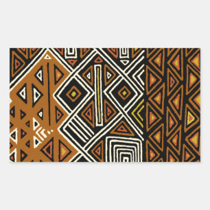 Pegatina Rectangular Diseño Kuba Tribal Africano