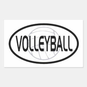Pegatina Rectangular Diseño oval del voleibol