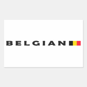 Pegatina Rectangular Diseño patriótico de Bélgica