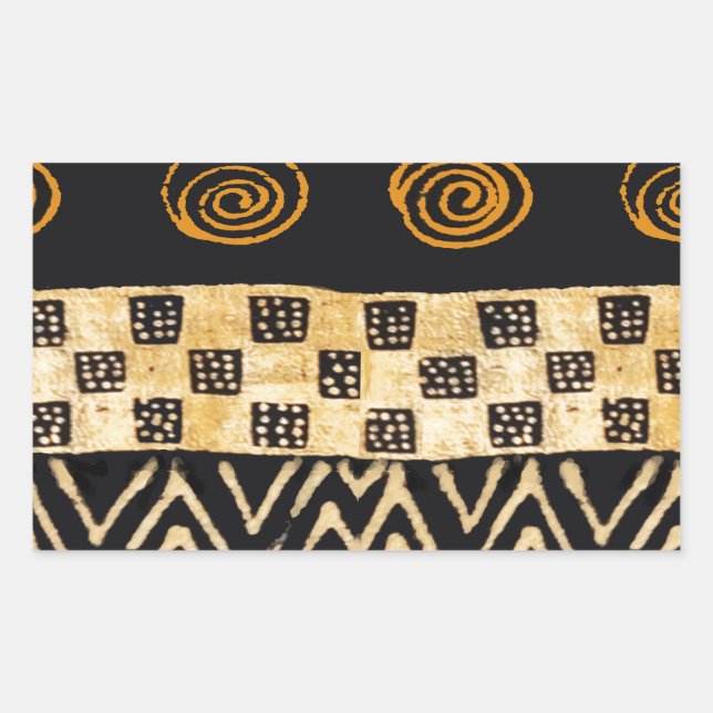 Pegatina Rectangular Diseño Shaman Tribal Africano (Anverso)
