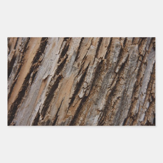 Pegatina Rectangular Diseño Texturizado Abstracto Natural Corteza de Ár (Anverso)
