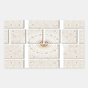 Pegatina Rectangular Diseño Tonal Beige Geométrico Neutral Minimalista