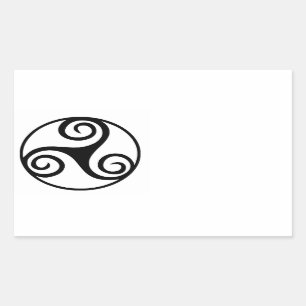 Pegatina Rectangular Diseño tradicional de Triskele Celta