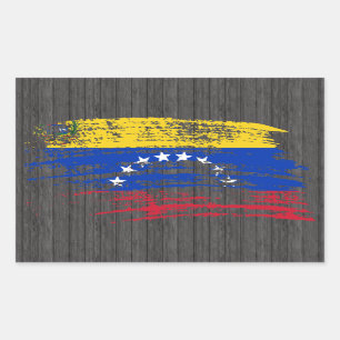 Pegatina Rectangular Diseño venezolano fresco de la bandera