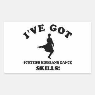 Pegatina Rectangular Diseños de baile de Escocia Highland