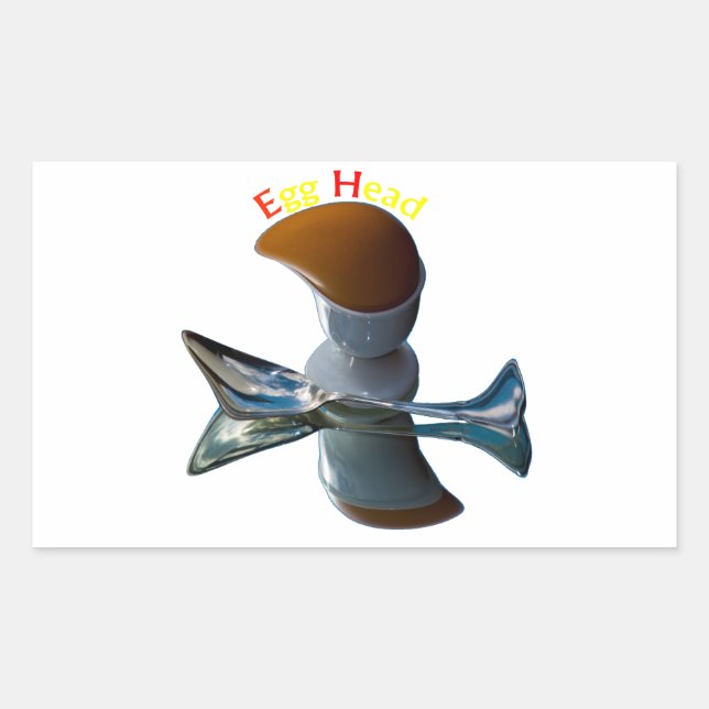Pegatina Rectangular Diseños de cabeza de huevo (Anverso)