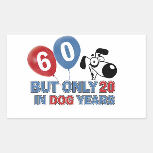 Pegatina Rectangular diseños de cumpleaños de 60 años